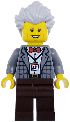 Art Factory Pianist - Male, Dark Bluish Gray Plaid Jacket with Red Bow Tie, Dark Brown Legs, Light Bluish Gray Bushy Hair Swept Back collectible image