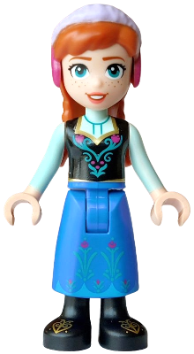 Anna - Blue Skirt, Black Boots and Black Top, Light Aqua Sleeves, Wide Smile, Coral Lips collectible image