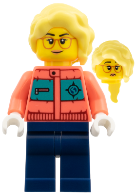 Arctic Explorer Photographer - Female, Coral Jacket, Dark Blue Legs, Bright Light Yellow Long Hair collectible image