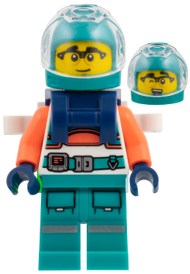 Astronaut - Dark Turquoise Helmet and Legs, Coral Arms, Dark Blue Backpack collectible image