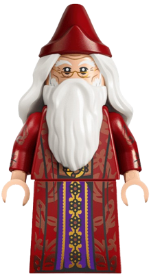 Albus Dumbledore - Dark Red Robe with Copper Leaves, White Hair, Printed Arms collectible image