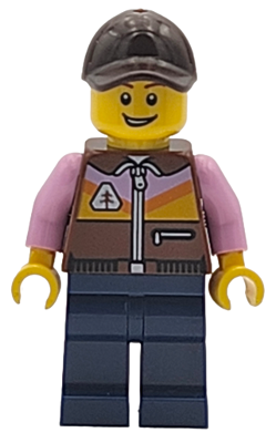 Airplane Passenger - Male, Reddish Brown Jacket, Dark Blue Legs, Dark Brown Cap collectible image