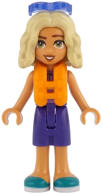 Friends Nova - Medium Lavender Sleeveless Hoodie with Dachshund, Dark Purple Shorts, Dark Turquoise Shoes, Orange Life Jacket, Trans-Purple Sunglasses