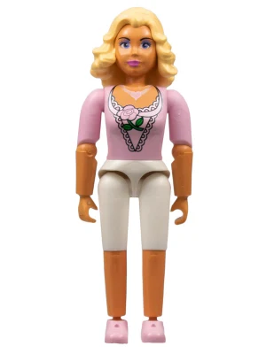 Belville Female, Adult Woman (Princess Rosaline) - White Shorts, Pink Top with Flower and Lace Pattern, Very Light Orange Hair, Pink Shoes (4140033)